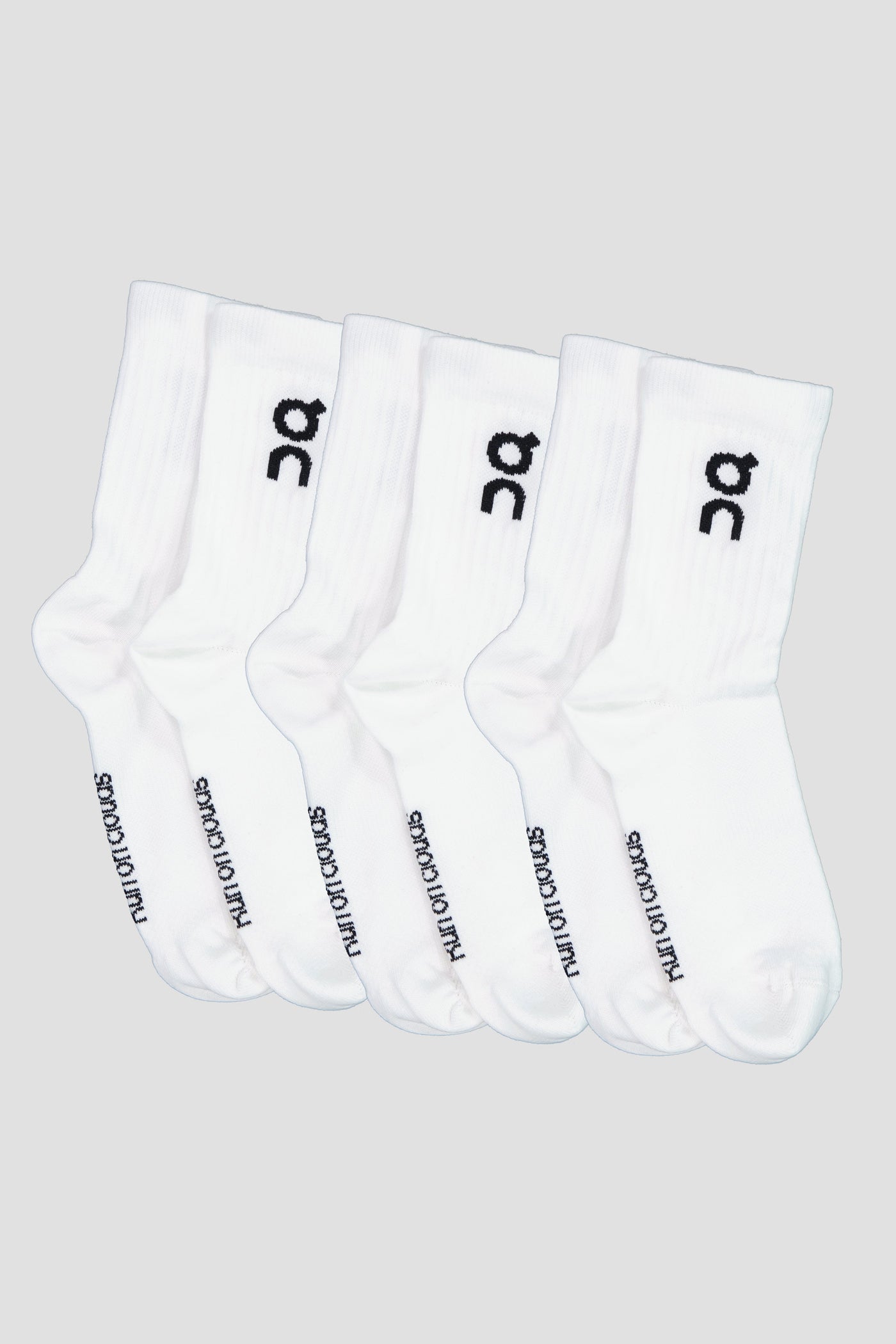 Unisex On Running White Logo 3-Pack Socks