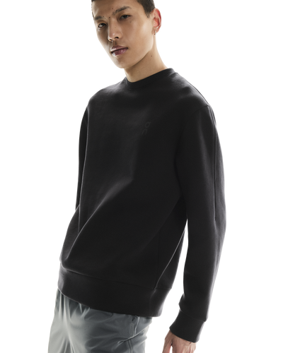 Men's On Running Black Focus Tech Crew Sweatshirt & Focus Tech Sweatpants Tracksuit Set