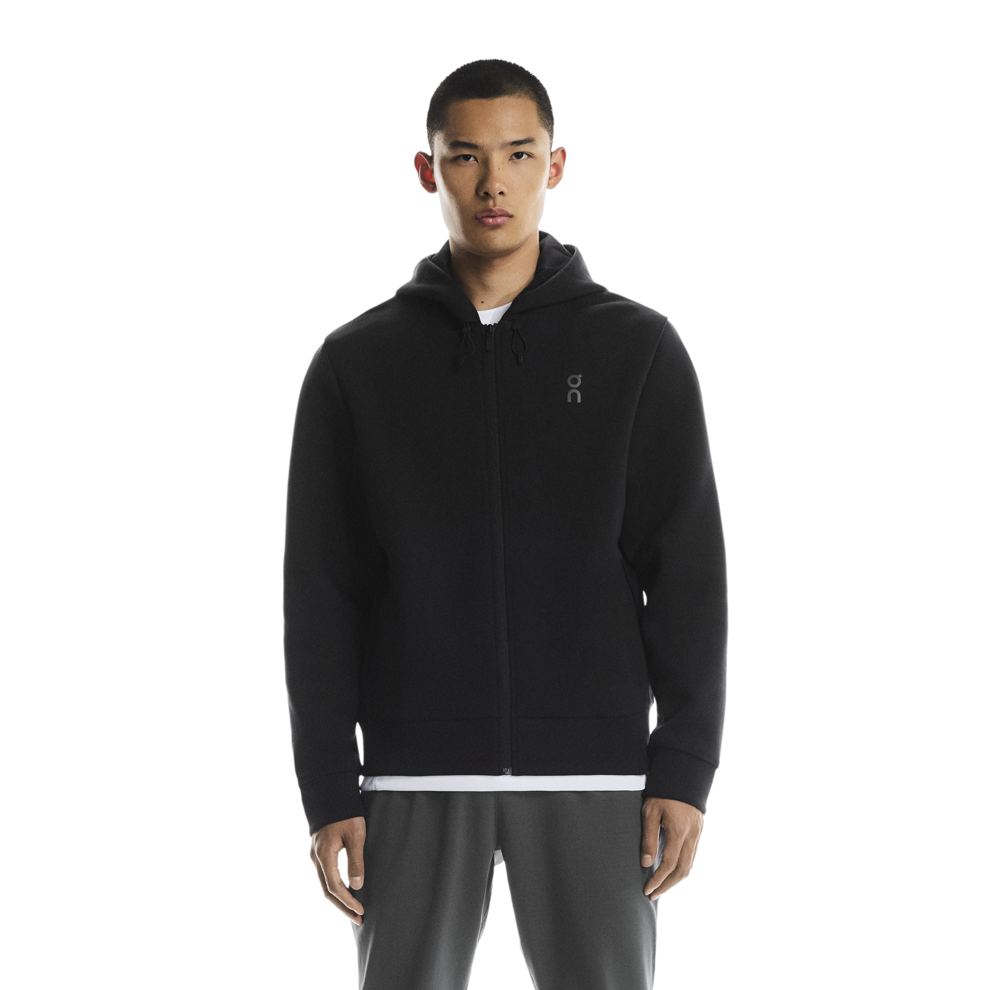 Men's On Running Black Focus Tech Zipped Hoodie