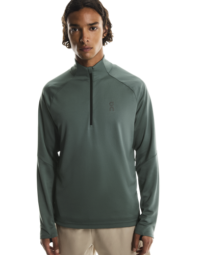 Men's On Running Olive 1/4 Zip Climate Shirt & Spirulina Olive Weather Pants Set