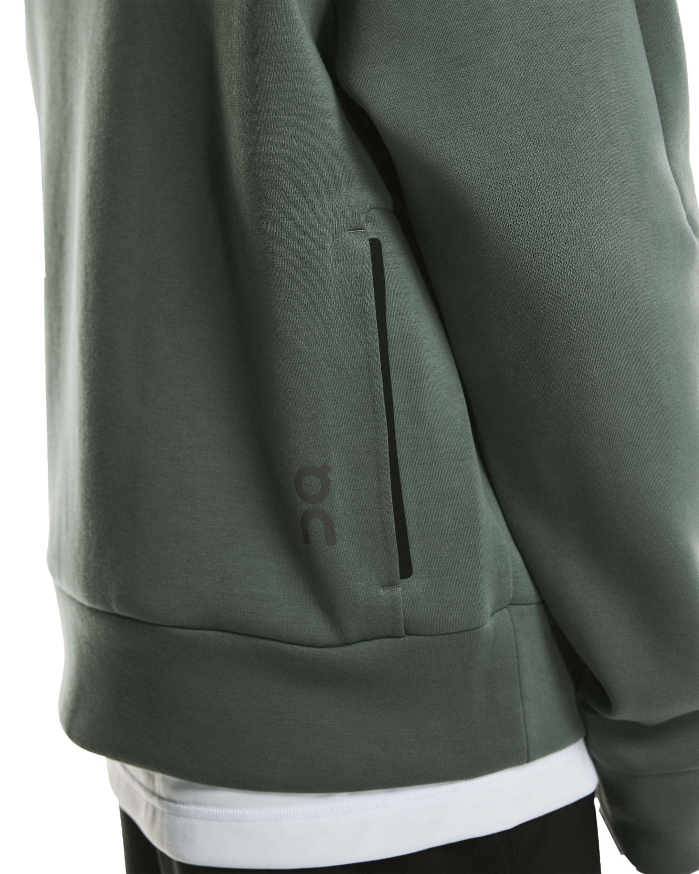Men's On Running Olive Focus Tech Crew Sweatshirt