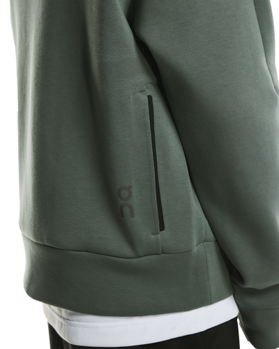 Men's On Running Olive Focus Tech Crew Sweatshirt