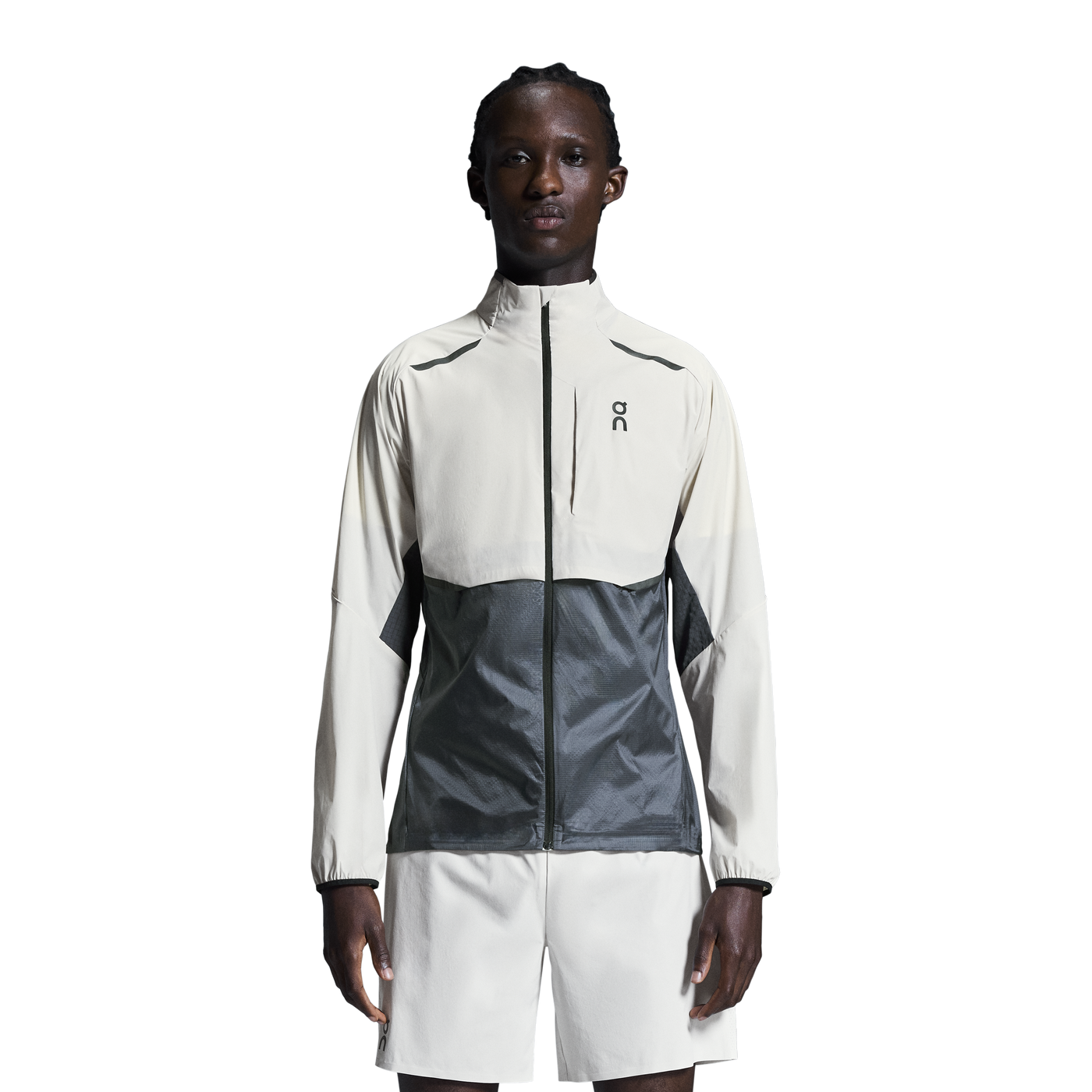 Men's On Running Silver Eclipse Weather Jacket And Pant Tracksuit Set
