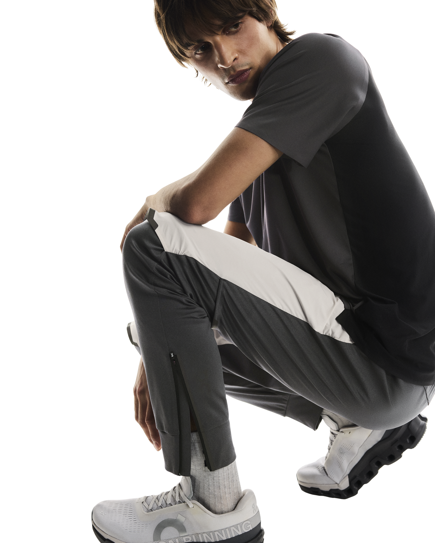 Men's On Running Silver Eclipse Weather Jacket And Pant Tracksuit Set