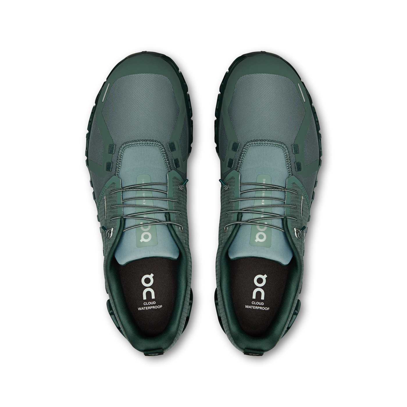 Mens On Running Cloud 6 Olive Evergreen Waterproof Trainers