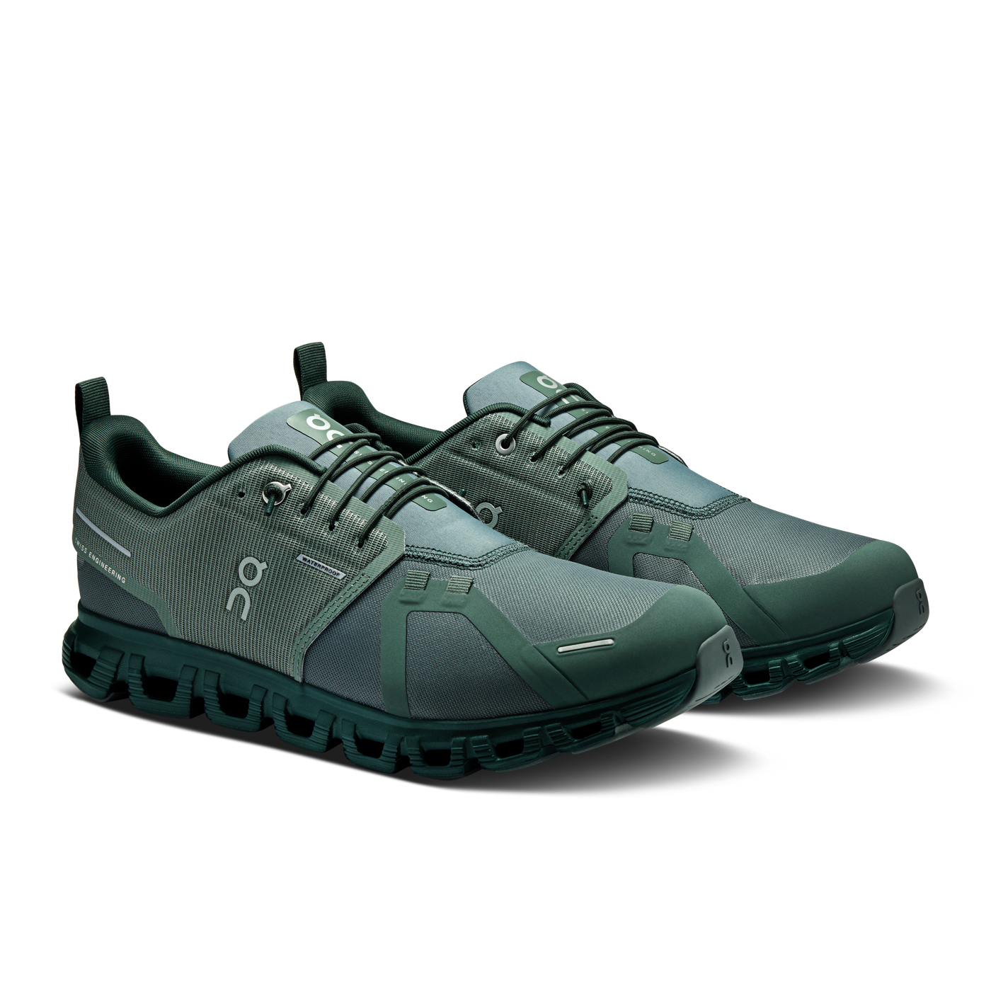 Mens On Running Cloud 6 Olive Evergreen Waterproof Trainers