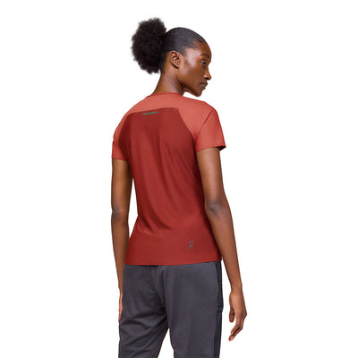 On Running Performance Short Sleeve Women's Running Tee - Auburn/Ruby