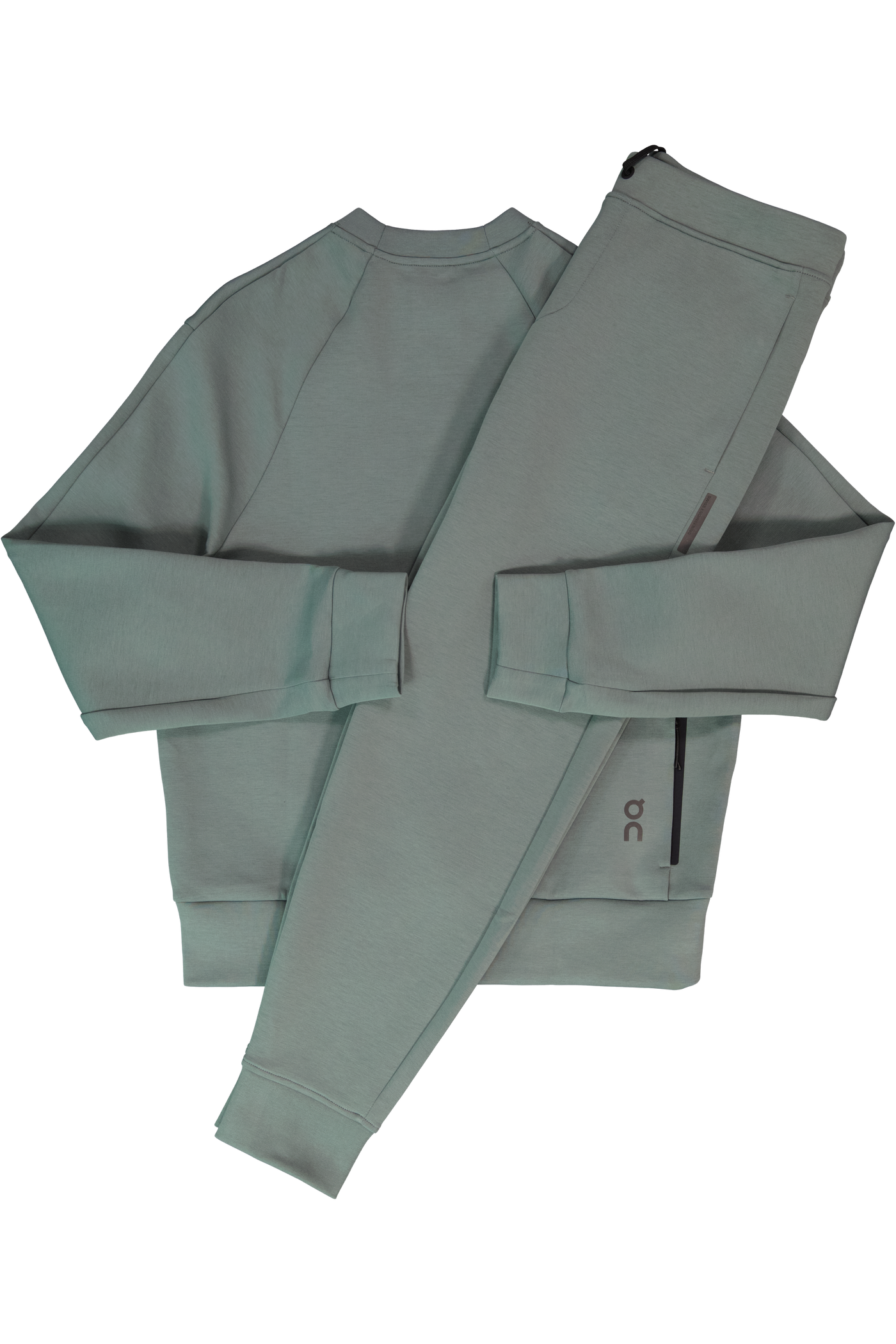 Men's On Running Olive Focus Tech Crew Sweatshirt & Focus Tech Sweatpants Tracksuit Set