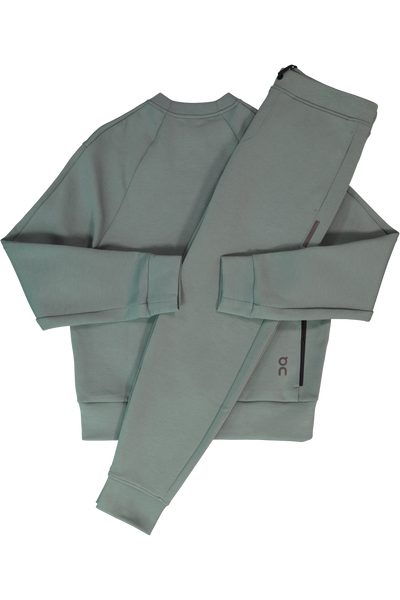 Men's On Running Olive Focus Tech Crew Sweatshirt & Focus Tech Sweatpants Tracksuit Set
