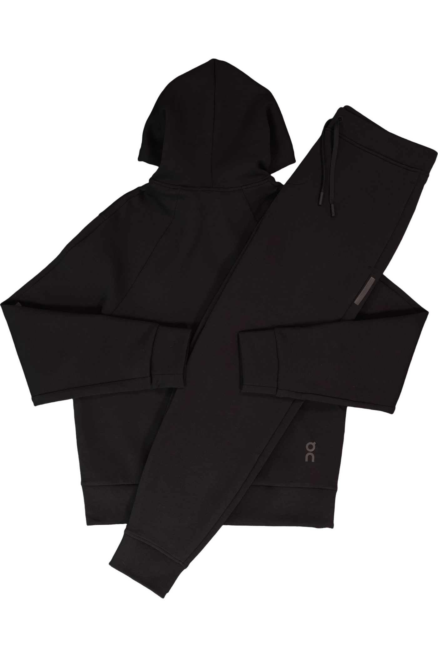 Men's On Running Black Focus Tech Zipped Hoodie & Focus Tech Pant Tracksuit Set