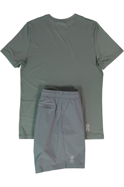 Men's On Running Olive Core T Shirt &  Olive 7" Core Shorts Set