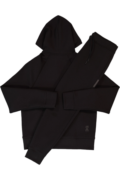 Men's On Running Black Focus Tech Hoodie & Pant Tracksuit Set