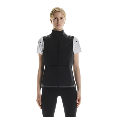 Women's On Running Weather Vest in Black Eclipse