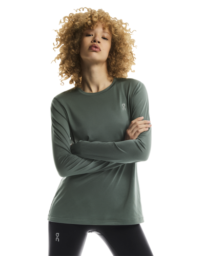Women's On Running Core Long Sleeve T Shirt in Olive