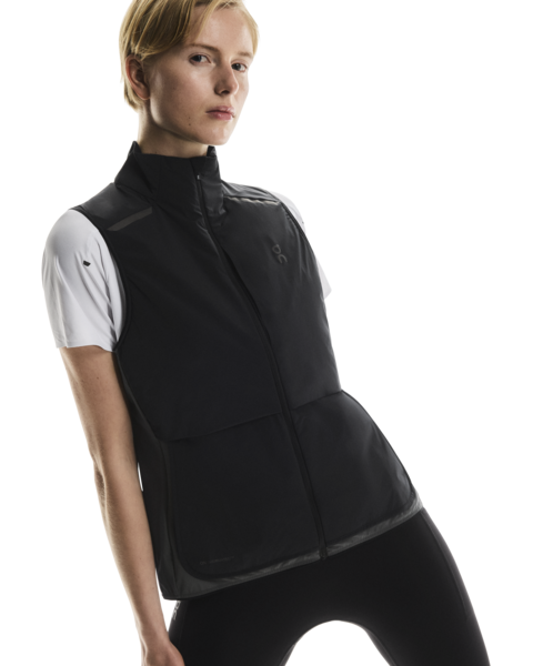 Women's On Running Weather Vest in Black Eclipse