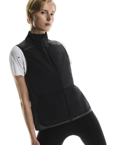 Women's On Running Weather Vest in Black Eclipse