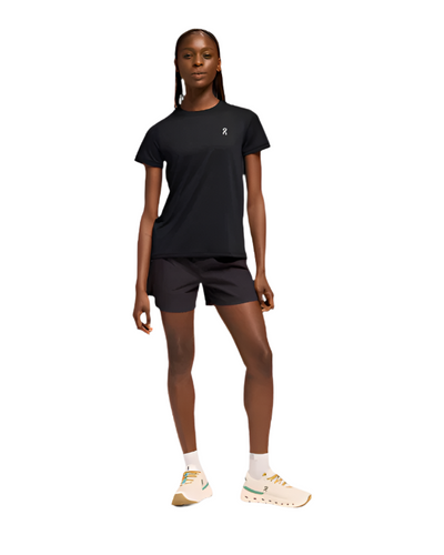 Women's On Running Core Black Short Sleeve T Shirt